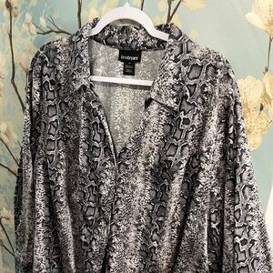 Lane Bryant Snakeskin Print Button Up Top